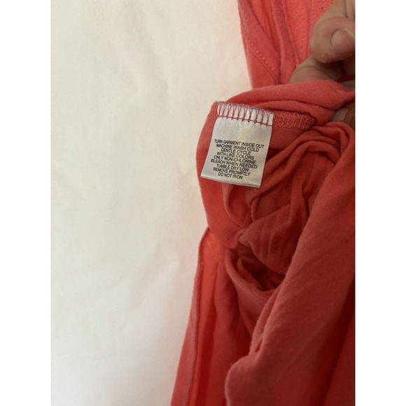 French Laundry‎ Top Womens Medium Coral Button Top Embroidered Shoulder EUC M12 - Picture 5 of 5